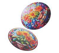 Décoration Murale en Fer, Lot de 2 Pièces pour Jardin | Applique Murale Extérieure, Motif Coloré, Usage Maison, Installation Simple