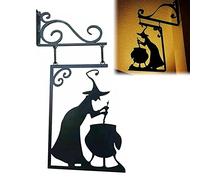Décoration murale en forme de chaudron de sorcière, chaudron de sorcière, plaque en métal, chaudron d'Halloween, décoration d'Halloween pour porche, allée, jardin