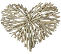 Décoration murale en forme de cœur, fabriquée en bois flotté, 50 cm