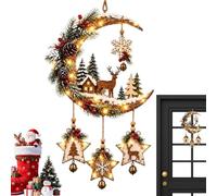 Décoration murale en forme de de Noël | Décoration de Noël plate | Décoration murale en forme de croissant d'étoile pour chambre à coucher, dortoir, mère, femme, fenêtre, plafond, fête
