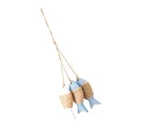 Décoration murale en forme de poisson blanc, décoration côtière en bois avec corde naturelle, accent de plage pour salle de bain ou balcon, décoration de poisson côtier, décoration murale de maison