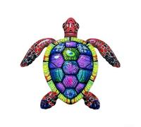 Décoration murale en forme de tortue en fer, décoration en métal robuste pour extérieur et salon, décoration d'intérieur sur le thème de la nature (rouge)