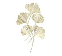 Décoration murale en métal, décoration murale moderne en feuille de Ginkgo Biloba dorée avec cinq feuilles, feuilles de Ginkgo 3D simulées en fer, sculpture murale suspendue pour bureau de salon