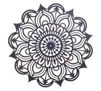 Décoration Murale en Métal Design Mandala Fleur Ajouré, Brun Noir, 51 cm de Diamètre, Style Suspension Murale