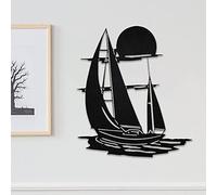 Décoration Murale en Métal en Forme de Bateau, Panneau Mural Vintage en Forme de Silhouette, Plaque en Métal À Suspendre, Décoration Murale Minimaliste D'intérieur Et D'extérieur ( Size : 15.8IN/40cm