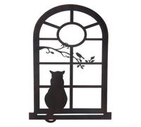 Décoration Murale en Métal Fenêtre avec Chat Applique suspension de 70x50cm