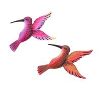 Décoration Murale en Métal Hummingbird Fer 2 Pièces, Style Artisanal | Usage Intérieur Extérieur, Motif Coloré et Texture Soignée, pour Porte ou Clôture, Lot de Deux