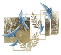 Décoration murale en métal, rectangulaire, multicolore, dimensions : 84,5 x 8,3 x 72,4 cm