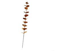 Décoration murale en métal rustique en forme de feuille d'eucalyptus - Branche de fer peinte à la main pour salon, couloir, bureau - Décoration de jardin de 37,5 cm (1 pièce)