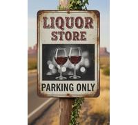 Décoration murale en plastique pour magasin d'alcool - Panneau de stationnement - Résistant à la décoloration et aux intempéries - 20,3 x 30,5 cm - Plaques en aluminium imprimées
