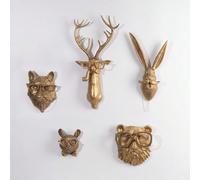 Décoration murale en résine tête d'animal, ornement suspendu tête de cerf factice, sculpture murale d'animal, convient pour le salon, la chambre, la cuisine, cadeau, cerf tête de cerf,Tête de lapin,tê