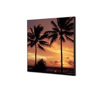 Décoration Murale en tissu SET 40 x 40 Coucher de Soleil Palmiers