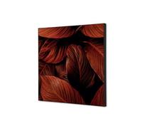 Décoration Murale en tissu SET 40 x 40 Feuillage Rouge