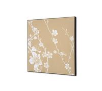Décoration Murale en tissu SET 40 x 40 Fleurs de Cerisier Japonais Beige