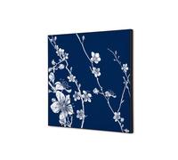 Décoration Murale en tissu SET 40 x 40 Fleurs de Cerisier Japonais Bleu