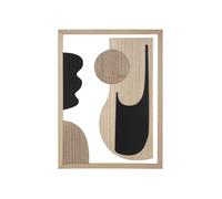 Panneau décoratif abstrait en bois brun 3D, 60 x 2 x 80 cm