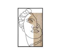 Décoration Murale Encadrée ""David Face"" 80cm Naturel & Noir