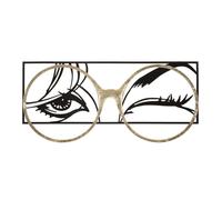 Décoration Murale Encadrée en Métal ""Eyewear"" 89cm Noir & Or