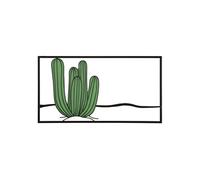 Décoration Murale Encadrée Métal Design Cactus 60cm Vert & Noir