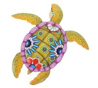 Décoration Murale Extérieure Tortue en Fer Jaune, Légère et Compacte | Décoration de Jardin, Résistante à Décoloration, Installation Facile, Forme Tortue, Usage Extérieur