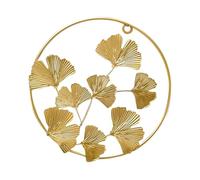Décoration Murale Ginkgo en Fer Doré, à Suspendre pour Jardin | Aspect Vif et Chic, Installation Simple, Style Unique, Décoration Maison ou Extérieur, Finition Or