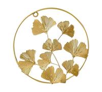 Décoration Murale Ginkgo en Fer, Or, à Suspendre pour Maison | Jardin et Intérieur, Feuille de Ginkgo Décorative, Aspect Vif et Chic, Facile à Accrocher