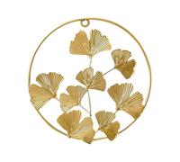 Décoration Murale Ginkgo en Fer, Or, à Suspendre, pour Maison | Ornement Chic au Rendu Vif, Facile à Accrocher, pour Balcon et Décor de Jardin