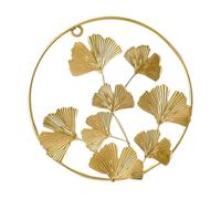 Décoration Murale Ginkgo Or en Fer, à Suspendre, Salon | Feuilles Stylisées, Aspect Vif et Chic, Décoration Maison ou Jardin, Installation Facile, Pièce Unique