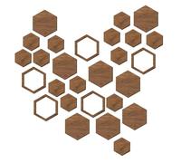 Décoration murale hexagonale en bois - 27 pièces Kit de décoration murale en bois hexagonale, décoration murale en bois, décoration murale hexagonale en bois -, panneau de bois hexagonal, art mural