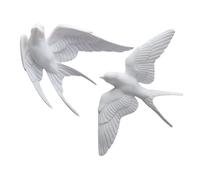 Décoration Murale Hirondelle 3d en Résine 2 Pièces Blanc | Texture Réaliste, Facile à Accrocher Nettoyer, Style Moderne Rustique, pour Salon ou Toute Pièce