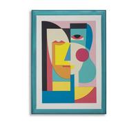 Décoration murale impression sur étoile avec cadre Psychédélique Mauro Ferretti Picassy Multicolore 50x3,3x70 cm