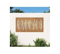 vidaXL Décoration Murale Jardin 105x55 cm Acier corten Design Feuille, décoration Murale extérieure, Art Mural de Jardin, décoration Murale en métal