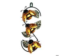 Décoration murale jardin abeille métal AUCUNE, avec feuilles vertes, pour mur extérieur terrasse salon
