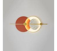 Décoration Murale LED 3D, Applique Murale Moderne, Art Mural en Métal | Éclairage LED 3D, Design Moderne, Salon et Chambre, Métal et Marbre(Orange,95*41CM)