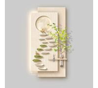 Décoration murale LED 3D avec lumière, décoration murale en grès avec télécommande, panneau décoratif moderne, alimentation électrique 3D pour maison, restaurant, hôtel