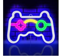 Décoration murale LED - PZCC - Manette de jeu - Néon - Batterie ou USB - Cadeau idéal