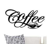 Décoration Murale Lettres CAFÉ En Métal - Panneau Mural Métallique Art 3D Creux À Lettrage, Décor Cuisine Et Salon Noir Avec Motif Tasse Café, Enseigne Métal 30x15cm Pour Domicile, Bar Ou