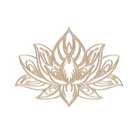 Décoration Murale Lotus en Bois Naturel - Dimension: L.70 x l.0 4 x H.52 cm