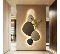 Décoration murale lumineuse 3D moderne - Ornement mural LED abstrait et de forme irrégulière - Art suspendu en porcelaine cristal finement sculptée - Convient aux salons et aux chambres (Orange, 70*14