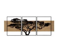 LAGOS PANNEAU MURAL FER ET BOIS SET 3PCS