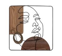 Décoration Murale Minimaliste 50 x 50 cm Accessoires en MDF Fer Marron Californi