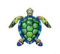Décoration murale motif tortue en fer pour intérieur et extérieur - Fabriqué pour la stabilité et une utilisation à long terme (jaune)
