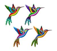 Décoration Murale Oiseau en Fer, Lot de 4 pour Maison et Jardin | Forme Vive, Installation Simple, Usage Intérieur ou Extérieur, Ornement Léger, Style Discret, Lot Pratique