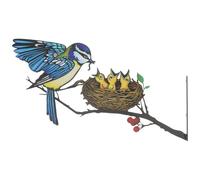 Décoration Murale Oiseau en Métal, Art de Branche pour Jardin | Fer, Usage Extérieur, Style Simple et Naturel, pour Arbre et Mur de Jardin
