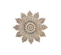 Décoration murale orientale en bois - Sole - Noir - 40 cm - Taille XL - Tableau mural oriental en blanc - Triptyque vintage comme décoration dans la chambre ou le salon