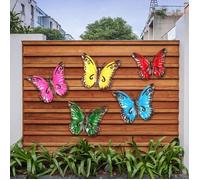 Décoration murale papillon métal AUCUNE, lot 5, jardin extérieur intérieur, ornement coloré
