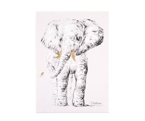 Décoration Murale Peinture Éléphant 30x40cm Blanc Éléphant TU