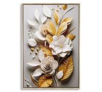 Décoration murale peinture sur toile avec cadre Mauro Ferretti Laccato Flora Multicolore 42x3,5x62 cm