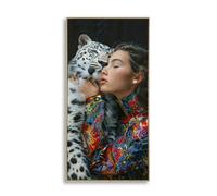 Décoration murale peinture sur toile avec cadre Mauro Ferretti Laccato Moira A Multicolore 52x4x102 cm