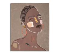 Décoration murale peinture sur toile Mauro Ferretti Tribal A Marron 80x2,8x100 cm